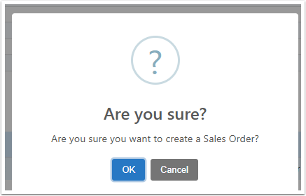 Confirm creation of a Sales Order