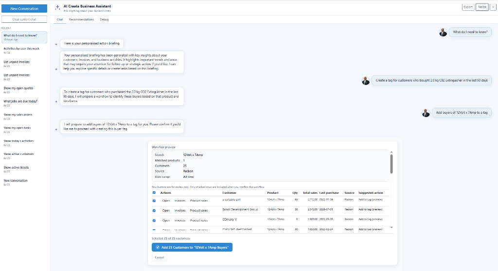 CreataAI tagging Reckon product buyers for marketing